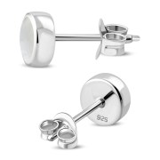 6pairs 6mm Mother of Pearl Sterling Silver Stud Earrings - e364